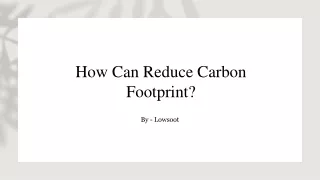 How Can Reduce Carbon Footprint?​