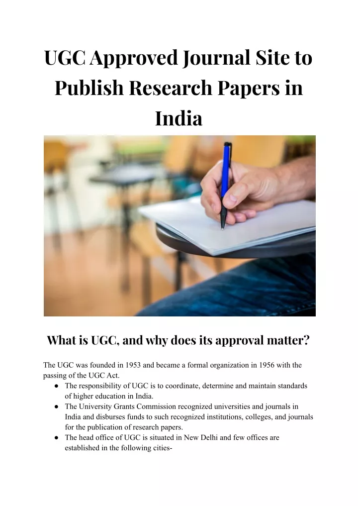 ugc approved journal site to publish research