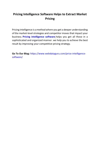 pricing intelligence software helps to extract