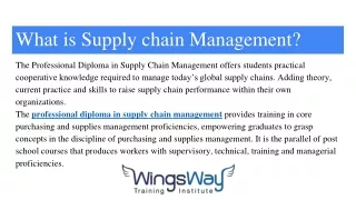 What is Supply chain Management?