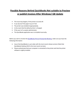 possible reasons behind quickbooks not suitable