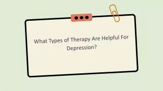 What Types of Therapy Are Helpful For Depression