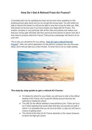 how do i get a refund from air france