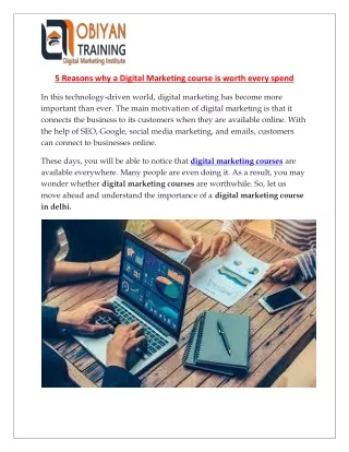 5 Reasons why a Digital Marketing course is worth every spend