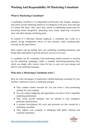 Marketing Consultancy Solutions for Businesses