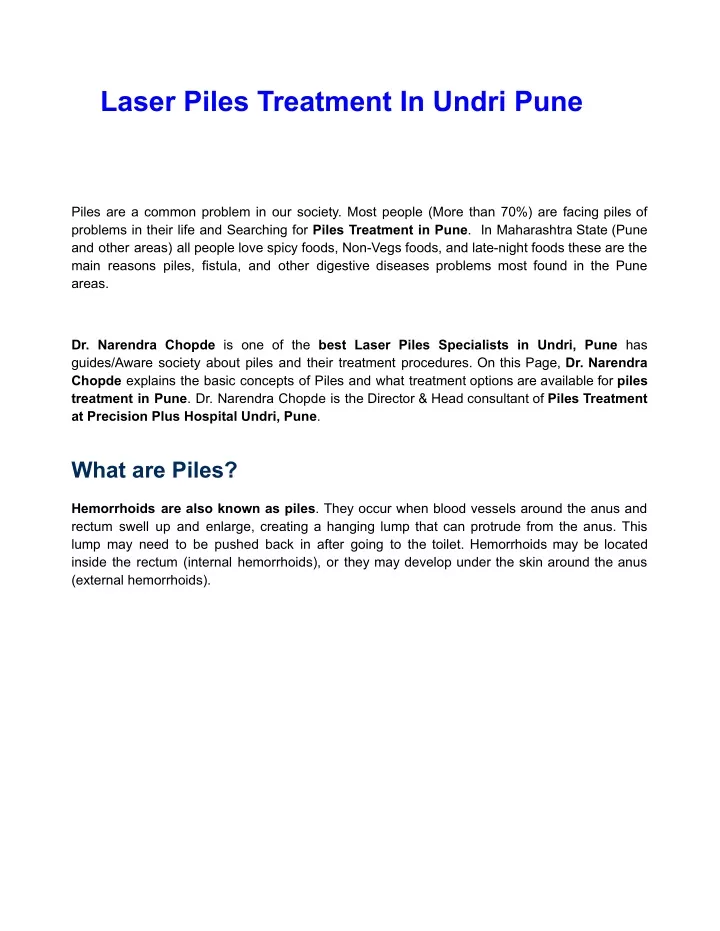 laser piles treatment in undri pune