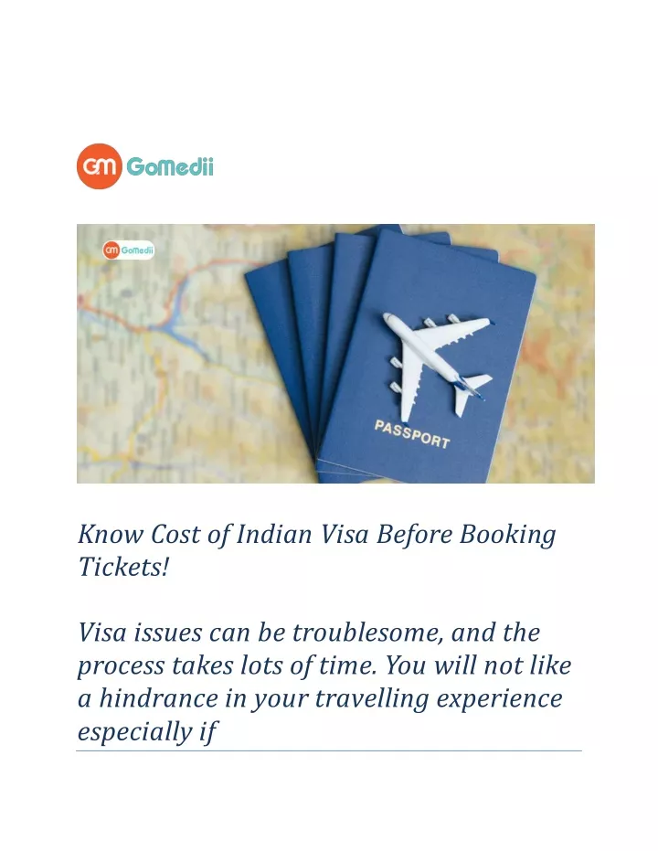 know cost of indian visa before booking tickets