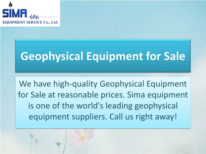 geophysical equipment for sale