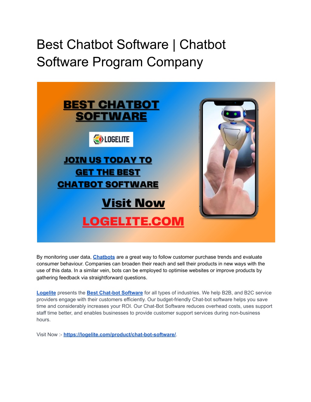 PPT - Best Chatbot Software _ Chatbot Software Program Company ...