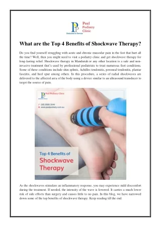 What are the Top 4 Benefits of Shockwave Therapy?