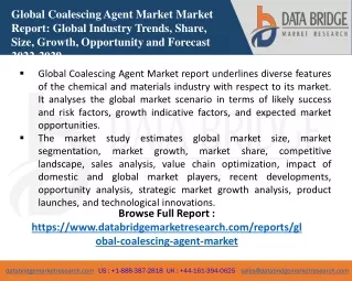 global coalescing agent market market report