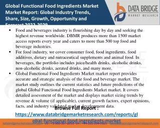 global functional food ingredients market market