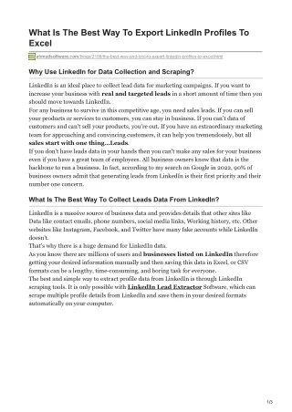 what is the best way to export linkedin profiles