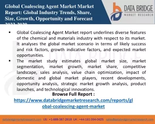global coalescing agent market market report