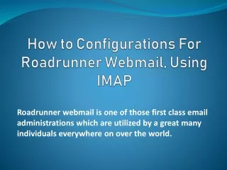 how to configurations for roadrunner webmail using imap