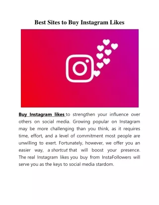Best Sites to Buy Instagram Likes