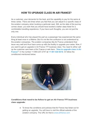 how to upgrade class in air france
