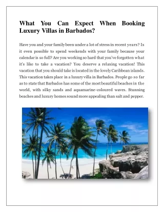 What You Can Expect When Booking Luxury Villas In Barbados
