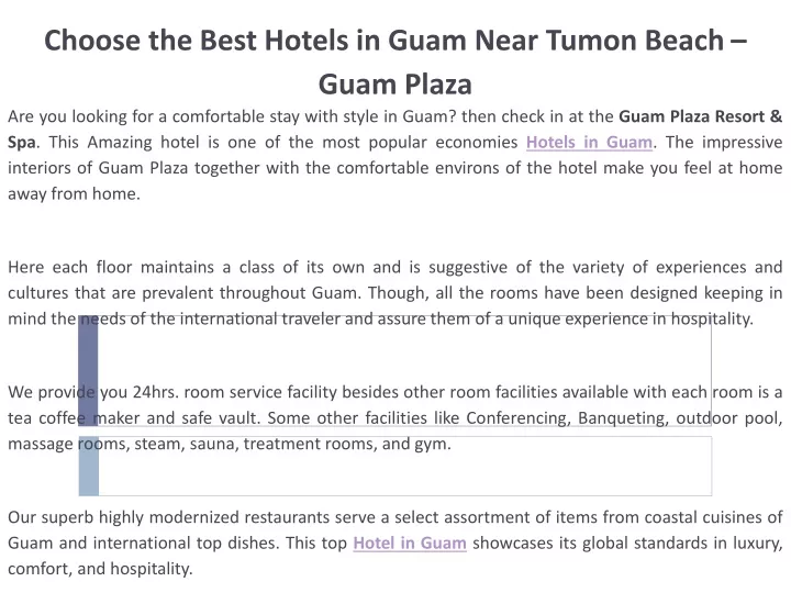 choose the best hotels in guam near tumon beach guam plaza