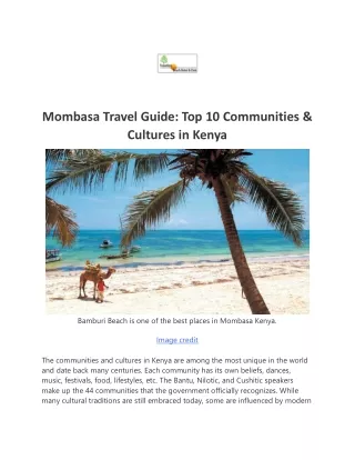 Mombasa Travel Guide Top 10 Communities & Cultures in Kenya