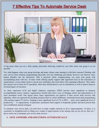 7 Effective Tips To Automate Service Desk
