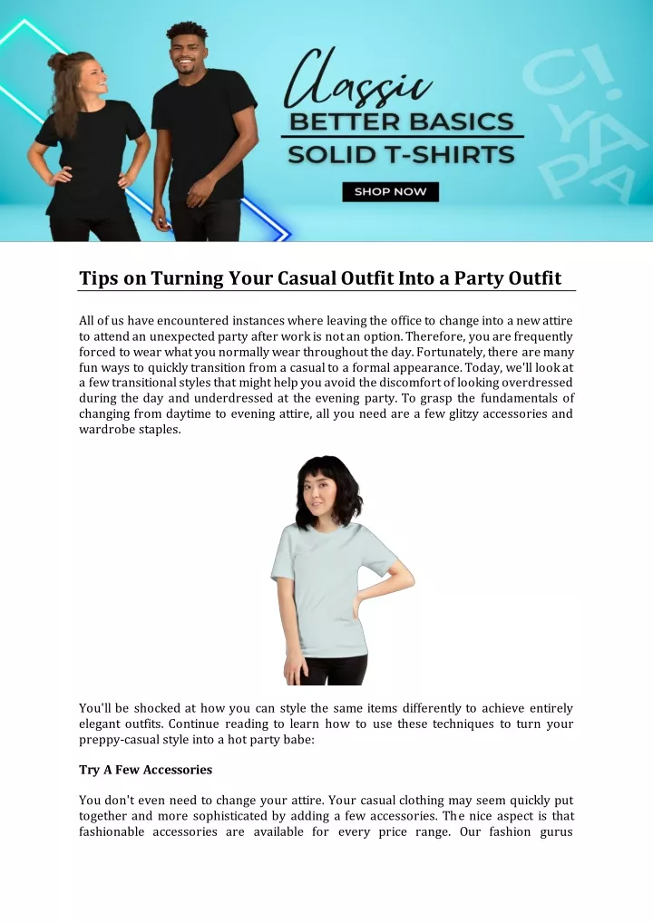 tips on turning your casual outfit into a party