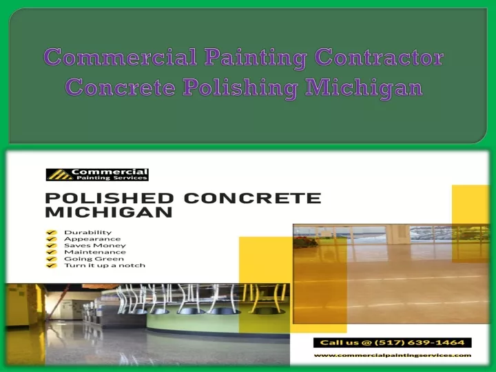 commercial painting contractor concrete polishing michigan