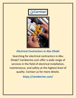 electrical contractors in abu dhabi