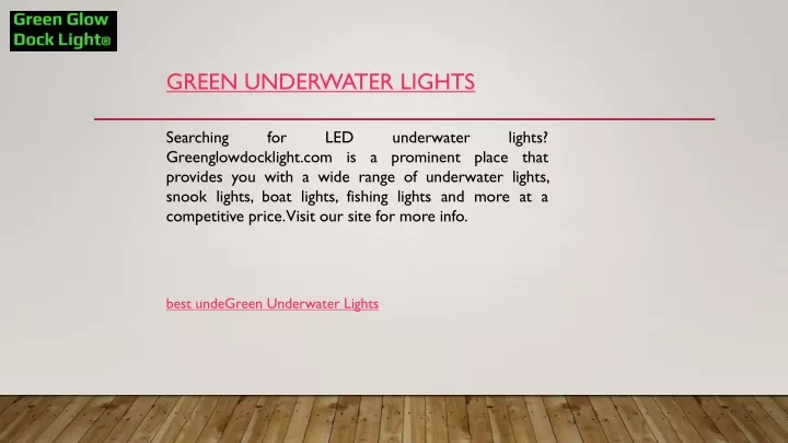 green underwater lights