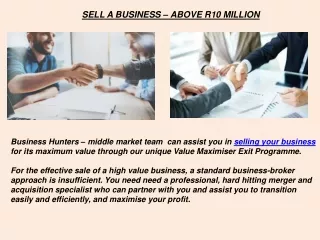 One Of The Best Business For Sale in  South Africa Johannesburg