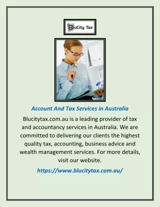 Account And Tax Services in Australia