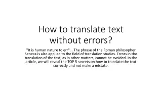 how to translate text without errors