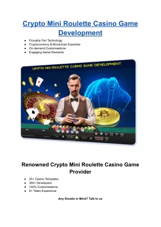 crypto mini roulette casino game development
