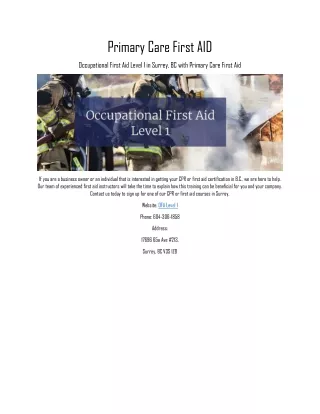 primary care first aid