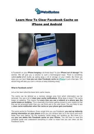 learn how to clear facebook cache on iphone