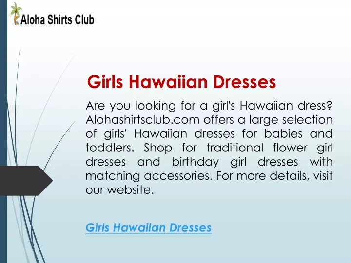girls hawaiian dresses