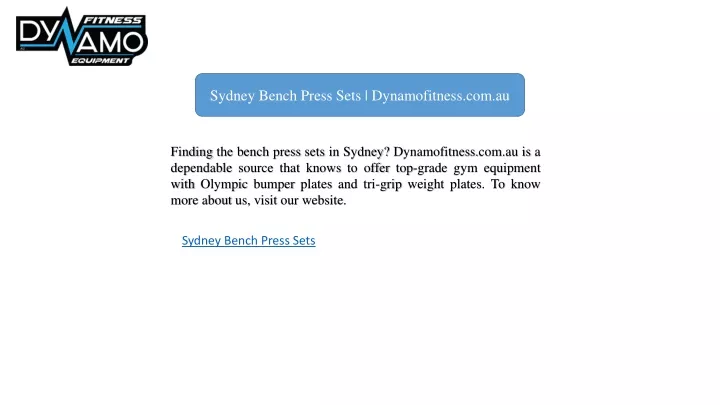 sydney bench press sets dynamofitness com au