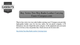 Buy Vertex Two Way Radio Leather Carrying Cases | Caseguys.com