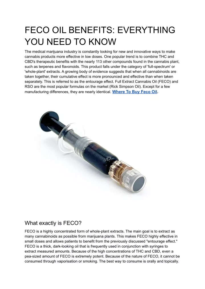 feco oil benefits everything you need to know