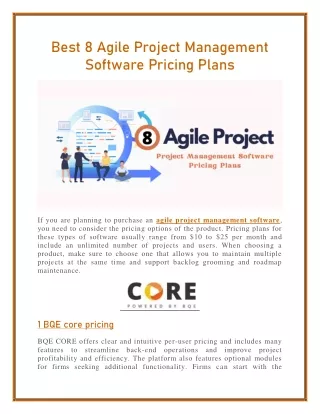 best 8 agile project management software pricing