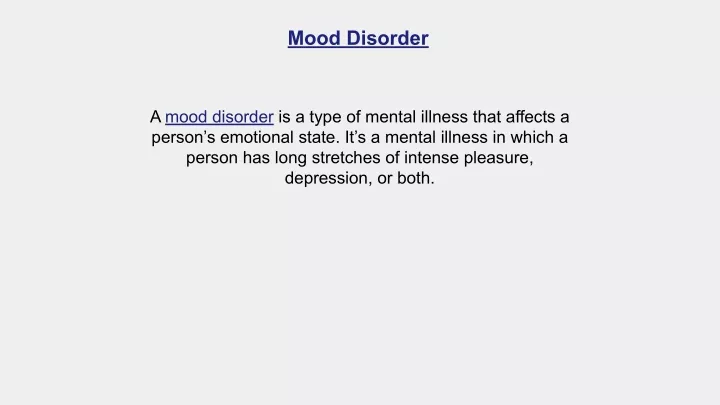 mood disorder