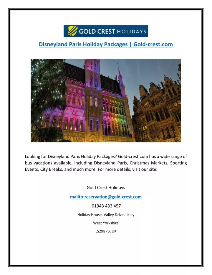 disneyland paris holiday packages gold crest com