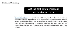 Get the best commercial and residential services