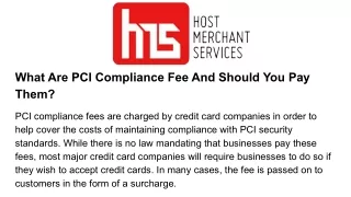 what are pci compliance fee and should