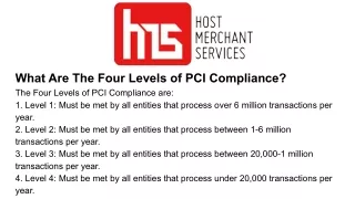 what are the four levels of pci compliance