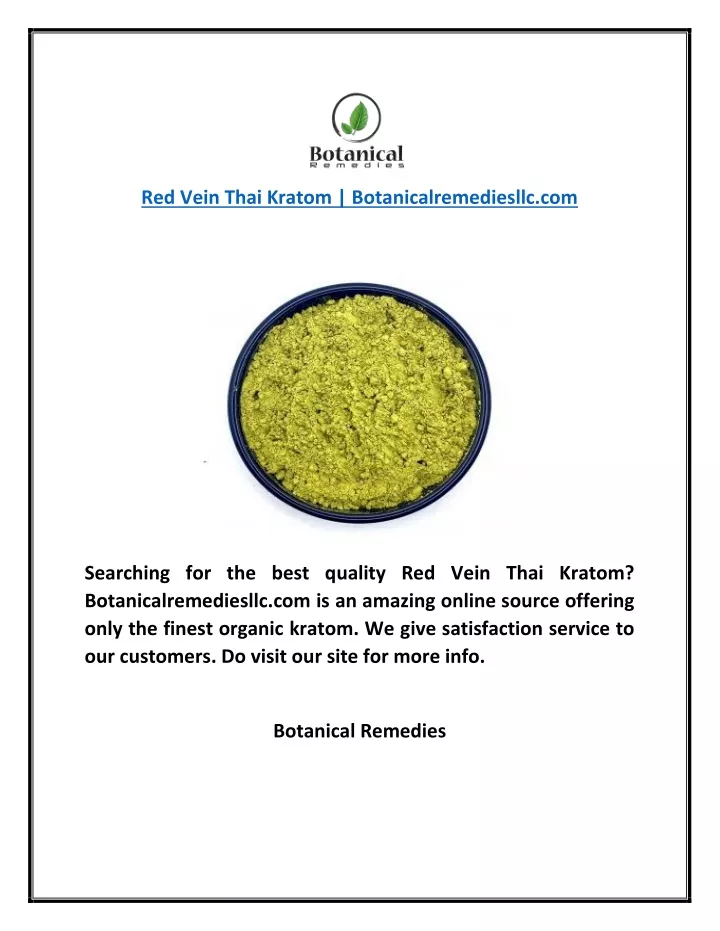 red vein thai kratom botanicalremediesllc com