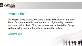manure belt