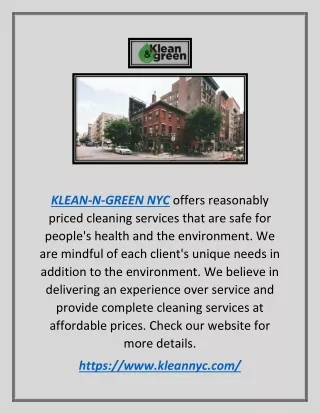 klean n green nyc offers reasonably priced