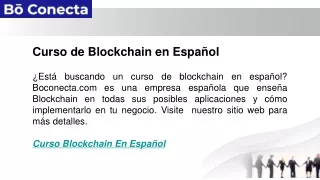 Curso de Blockchain en Español  Boconecta.com