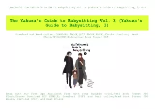 textbook$ The Yakuza's Guide to Babysitting Vol. 3 (Yakuza's Guide to Babysitting  3) PDF